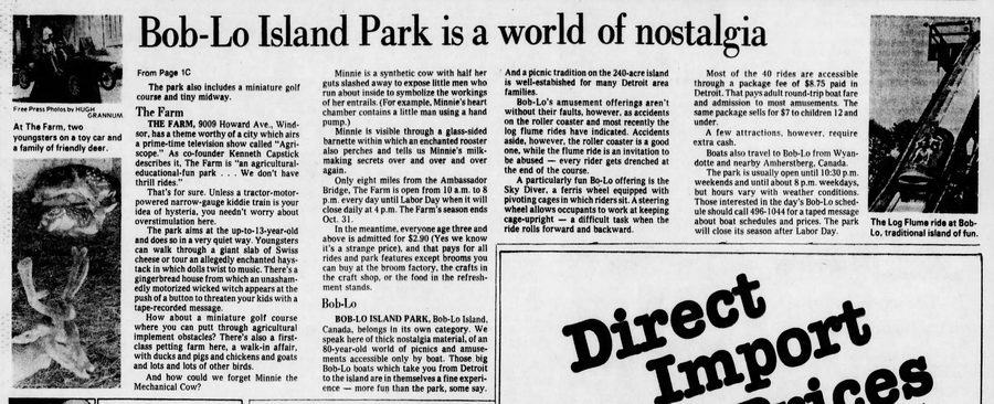 Kings Animaland Park - Aug 1978 Article On Mich Amusement Parks
